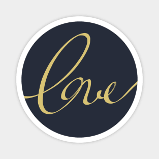 Love Golden Script Magnet